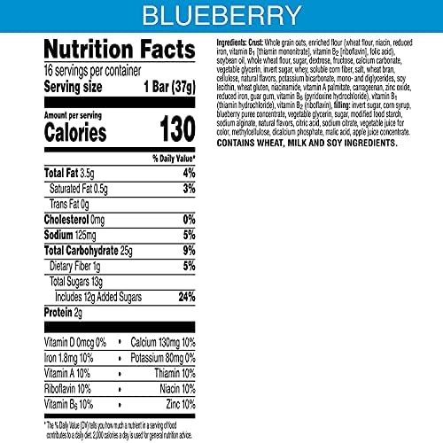 Kellogg's Nutri - Grain Blueberry Cereal Bar - 16 Pack