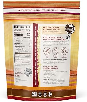 Big Tree Farms Organic Brown Coconut Sugar - Coconut Palm Sugar, Unrefined, Fine Crystals, Cane Sugar Replacement, Coconut Blossom Nectar, Vegan, Perfect for Baking - 2 Pound (Pack of 1)