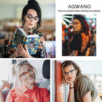 AQWANO Trendy Oversized Cat Eye Reading Glasses Women, Computer Blue Light Blocking Designer Readers Anti Uv/Glare/Eyestrain Magnifying Eyeglasses, 0.0