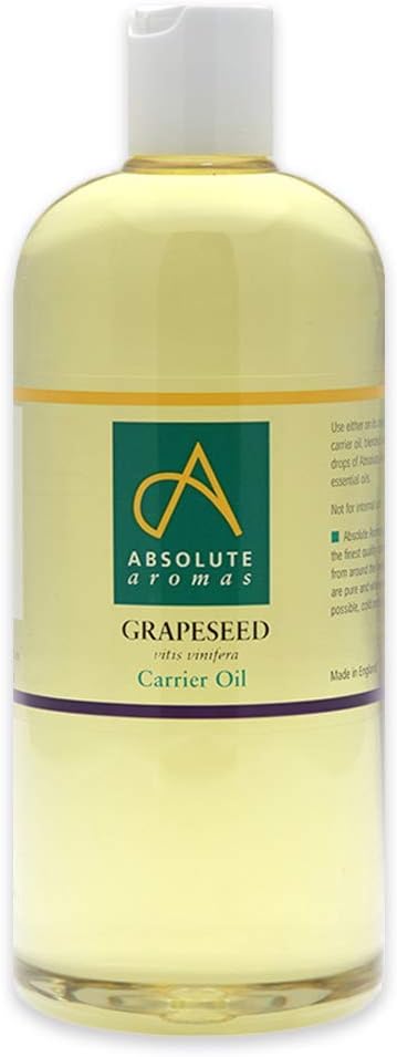 Absolute Aromas Grapeseed Oil 500ml - Pure, Natural, Vegan, GMO-Free - Massage Carrier Oil and Moisturiser for Hair, Skin, Face and Nails