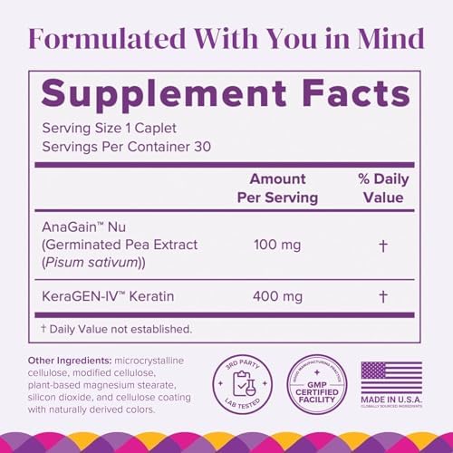 BariMelts Hair Health+ – Helps Reduce Hair Thinning for GLP-1 Users or Bariatric Patients – Hair Growth Supplement with Clinically Studied AnaGain™ Nu and Keratin – 1-Month Supply