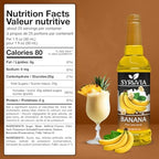 Syruvia Banana Coffee Syrup, Flavored Syrup for Drinks, Lattes, and Desserts – 25.4 fl oz,