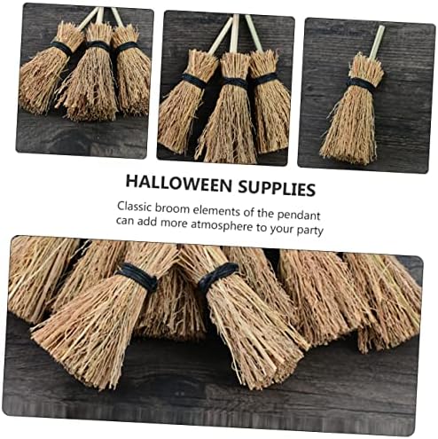 SAFIGLE Halloween Broom Charm Pendant Miniature Witch Broom Decor for Jewelry Making Necklaces Bracelets and Keychains for Halloween Cosplay and Festive Decorations
