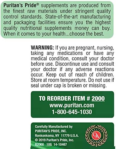 Puritan's Pride Zinc 25 mg Tablets, 100 Count