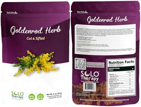 Goldenrod Tea Herbal Tea - Solidago Virgaurea - Herb Cut and Sifted - Resealable Bag - 56 grams - Premium Quality (Goldenrod Herb)