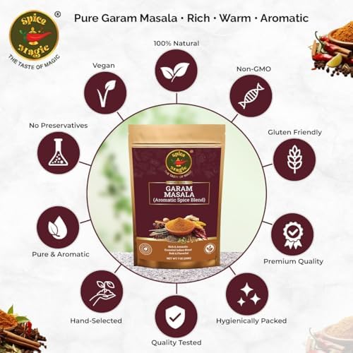 Spice Magic Garam Masala Powder 7oz (200 G) | Premium Indian Spice Blend | All-Natural, Salt-Free, Vegan & Non-GMO