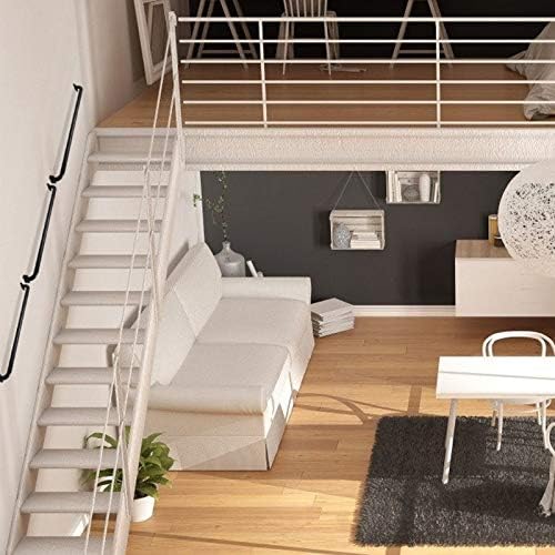 36 Inch Black Metal Stairs Railing Indoor, Industrial Pipe Staircase Handrail - Wall Mount Hand Rails for Outdoor Steps, Banister Deck Rail, Safety Grab Bar for Senior or Disabled
