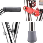 AW Lightweight Folding Walking Cane Stick with Seat Four Legged Portable Travel Hiking Chair Stool Eldely Care Aid