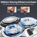 Electric Razor for Men, 90Min Long-Lasting Shaver with 4D Floating Head & LCD Display, Ultra Smooth for Sensitive Skin, IPX6 Waterproof, USB-C Fast Charge, with Travel Case - Ideal Gift