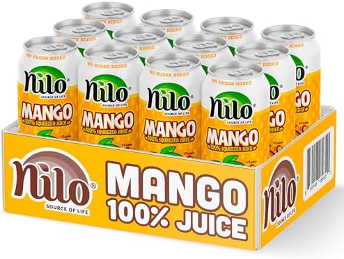 NILO Mango Juice | 100% Squeezed Mango | NO Sugar added | NOT From Concentrate | 16.57 oz (Pack of 12)
