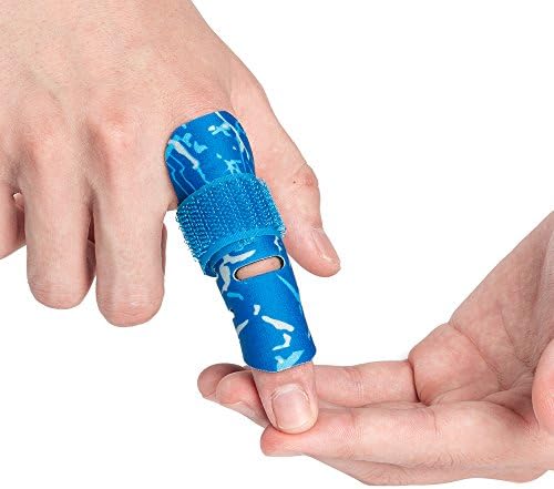 Kuangmi Finger Sleeve Support Protector Finger Splint Brace Use for Pain Relief and Preventing Sports Injuries（S/M, Blue