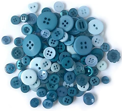 Buttons Galore CB106 Color Blend Buttons, 3-Ounce, Teal Ice, 3 Shades of Teal