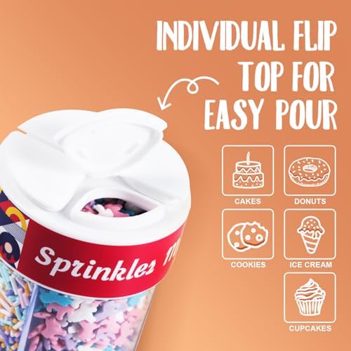Edible Unicorns Sprinkles Pastel Unicorn Confetti Jimmies Sanding Sugar Sprinkles Mix for Cake Decorations Baking Ice Cream Cookies Cupcake Topper 6.5 ounces
