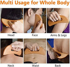 FKYzixeh Lymphatic Drainage Massager, Wooden Gua Sha Tool for Body, Manual Massage Scraper for Anti Cellulite and Relieve Muscle Fatigue, Body Gua Sha Paddle (Style A)