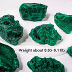 Apengshi Natural Malachite Crystal Stone 0.05-0.11lb Raw Malachite Stone Irregular Rough Malachite Mineral Specimen Original Shape Healing Crystal Gem Worry Relief Stress with Gift Box