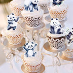60 Pack Edible Panda Cupcake Toppers Rice Paper Bamboo Animals Cute Panda Cupcake Picks Decorations for Animal Bear Animals Theme Baby Shower Kids Birthday Party Cake Cake Decorations Supplies