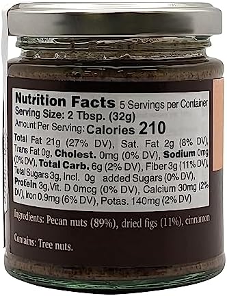 Nutural World - Smooth Pecan and Figs spread 6 Oz (170g)
