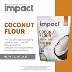 Impact - Conventional Coconut Flour, Gluten, Grain, Dairy & Soy Free, Vegan, Non-GMO, High Fiber, Low Carb, Fine Texture, 2lb Resealable Bag