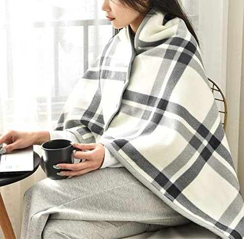 Fleece Wearable Blanket,Comfy Warm Wrap Shawl Poncho Throw with Buttons,Office Chair Lap Sofa Bed Travel Cape Cover