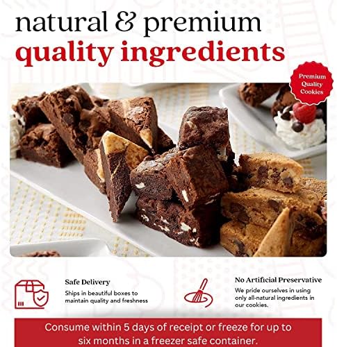 David’s Cookies Assorted Brownies – 12 Pcs (2 oz Each) Freshly Baked Gourmet Brownie Snacks in Carton Gift Box – Great for Sharing, Parties & Dessert Gifting