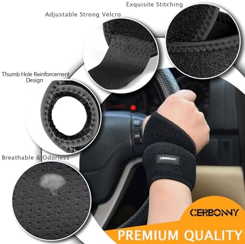 CERBONNY Carpal Tunnel Wrist Brace,1Pack Wrist Support Brace Adjustable Wrist Strap Reversible Wrist Brace for Sports Protecting/Tendonitis Pain Relief/Carpal Tunnel/Arthritis-right
