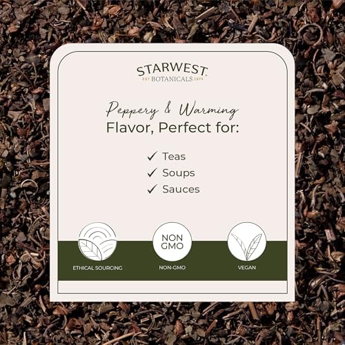 Starwest Botanicals Organic Tulsi Holy Basil - Dried Loose Leaf Herb for Tea & Cooking, Pure & Natural Ocimum Tenuiflorum (Rama), Cut & Sifted, Certified Kosher, Non-GMO - 4 oz Pouch