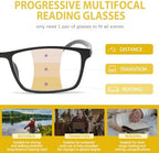 K.LAVER Photochromic Progressive Sunglasses for Men TR90 Multi Focal Reading Glasses Women Clear on Top Readers on Bottom