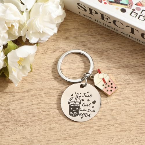 Bubble Tea Keychain for Girls Boba Milk Tea Keychains for Boba Lovers Teen Girl Gift Idea
