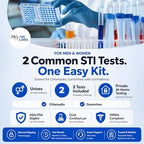 STD Testing Kit for Men and Women Chlamydia and Gonorrhea Screening Discreet and Accurate Results Private and Secure CLIA Certified Labs