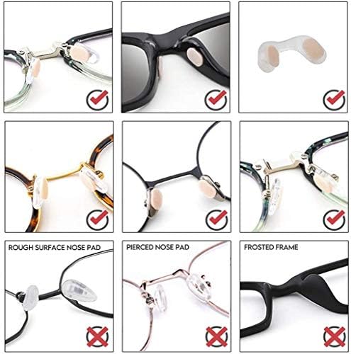 Nose Pads Soft Foam Adhesive Anti-Slip Silicone Eyeglass Nose Pads Stick On for Glasses Eyeglasses Sunglasses 12 Pairs, 1.0mm, Skin Color