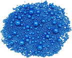 Edible Pearl Sugar Sprinkles Royal Blue Candy Mixing Size Baking Edible Cake Decorations Cupcake Toppers Cookie Decorating Celebrations Wedding Valentines Easter Halloween Christmas Supplies 120g/ 4.23oz