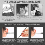 Hion 6 Pcs Ear Wax Removal Kit,Professional Double-Headed Ear Pick Earwax Removal Tools,316L Stainless Steel Ear Cleaner Curette with Cleaning Brush and Storage Box,Suit for Kid Adult(Black)