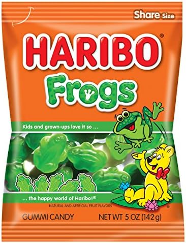Haribo Gummi Candy, Frogs, 5 Ounce
