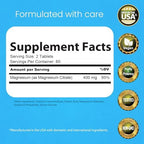NaturaLife Labs Magnesium Citrate 400 mg per Serving – 120 Tablets, Vegan, Non-GMO