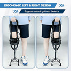 Hands Free Knee Crutch with Safety Kneepad, Pain Free Adjustable Peg Leg Crutch Alternative to Crutches & Knee Scooters for Foot,Ankle Lower Leg Injuries,Not for Elderly or Balance-Impaired