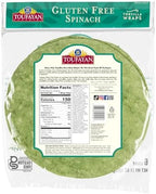 Toufayan Gluten Free Wraps, Spinach – 3 Packs (18 Total), Soft 9″ Tortilla-Style Wraps, Vegan, Kosher, Freeze for Freshness