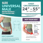 BraceAbility Broken Rib Brace for Men and Women - Rib Protector Compression Wrap, Chest Support Belt for Bruised, Fractured, Dislocated Ribs, Costochondritis Relief, Sternum Brace (Male - Gray)
