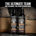 Viking Revolution Ultimate Conditioner for Men's Beard Grooming - Softens, Smoothes and Soothes - Contains Beard Wash and Conditioner (5oz Set), Beard Oil, Balm and Wooden Comb - Coffee Whiskey Scent