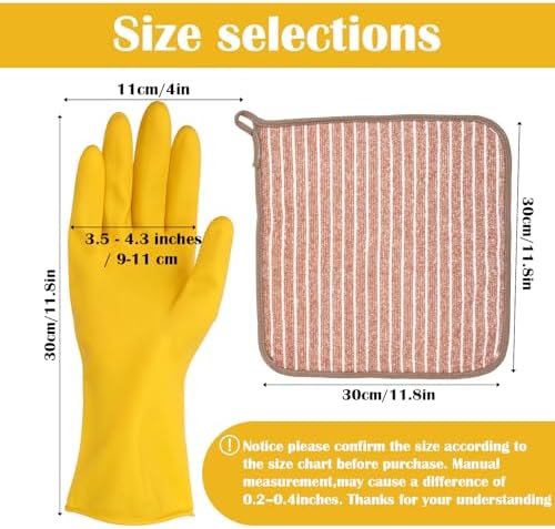 Kifmurase 10 Pairs Rubber Cleaning Gloves, Long Rubber Dishwashing Gloves, Reusable Household Long Sleeves for Kitchen, Bathroom, Gardening, Working, Pet Care (Yellow)