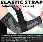 beister Compression Arm Sleeves with Elastic Strap for Men & Women (Pairs), Elbow Braces, 20-30 mmhg Non-Slip Breathable Thick Full Arm Supports for Tennis Elbow, Workouts, Arthritis,Lymphedema,DVT