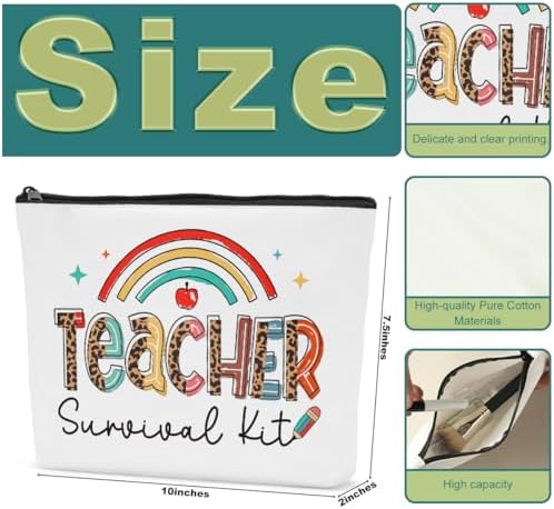 6PCS Teacher Survival Kit Makeup Bag Teacher Gifts for Women Teachers Halloween Christmas Birthday Appreciation Gift for Woman Gifts for Teachers Women Cosmetic Bags