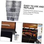 Grill Accessories Set 12pcs Aluminum Grease Bucket Liners for Pellet Smoker BBQ Grill Lining