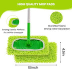8 Pack Chenille Mop Refill Pads, Reusable Microfiber Mop Pads for 10''–12'' Flat Mops, Washable Dry& Wet Pads Refill for Hardwood, Tile, Compatible with Swiffer Sweeper