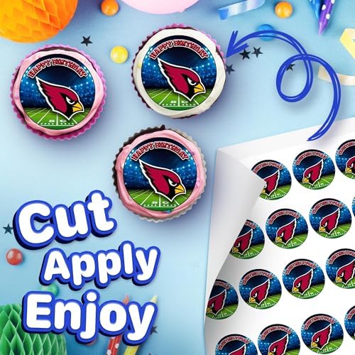 30 x Edible Cupcake Toppers Themed of Cardinals Collection of Edible Cake Decorations | Uncut Edible on Wafer Sheet