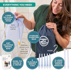 Premium Enema Kit 2 Quart Clear Silicone Bag for Enemas for Colon Cleanse for Women and Men - 6.75 Foot Hose, 7 Tips, Reusable Enema Kit