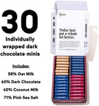 Raaka Dark Chocolate Gift Box | Mini Dark Chocolate Variety Pack | Organic, Vegan, Gluten Free | Box of 30 Individually Wrapped Chocolates
