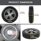 AR-PRO (2-Pack) 8" x 2" Flat Free Solid Rubber Tire and Wheel, 3/4" Axles Bore Hole with 2" Offset Hub, Compatible with 8 Inche Wheel for Dolly Trolley Hand Trucks Garden Wagon Cart