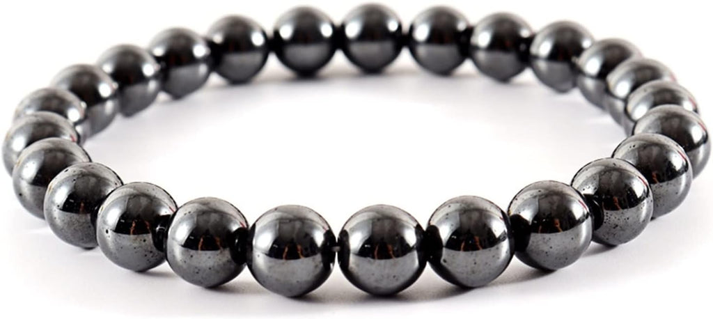 ZZSRJ Classic Stone Bead Bracelet Men's Handmade Stone Bead Chain Bracelet Men's Women's Jewelry Gifts (Main Stone Color : Width 8mm, Metal Color : 15)