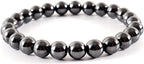 ZZSRJ Classic Stone Bead Bracelet Men's Handmade Stone Bead Chain Bracelet Men's Women's Jewelry Gifts (Main Stone Color : Width 8mm, Metal Color : 15)
