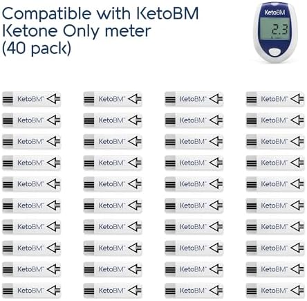 KetoBM Blood Ketone Test Strips for Ketone Only Meter, 40pk